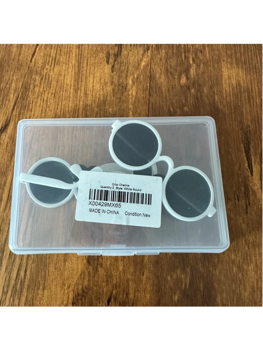 Crocs Sunglasses Charms 2 Pack White Round Oval Jibbitz Accessories